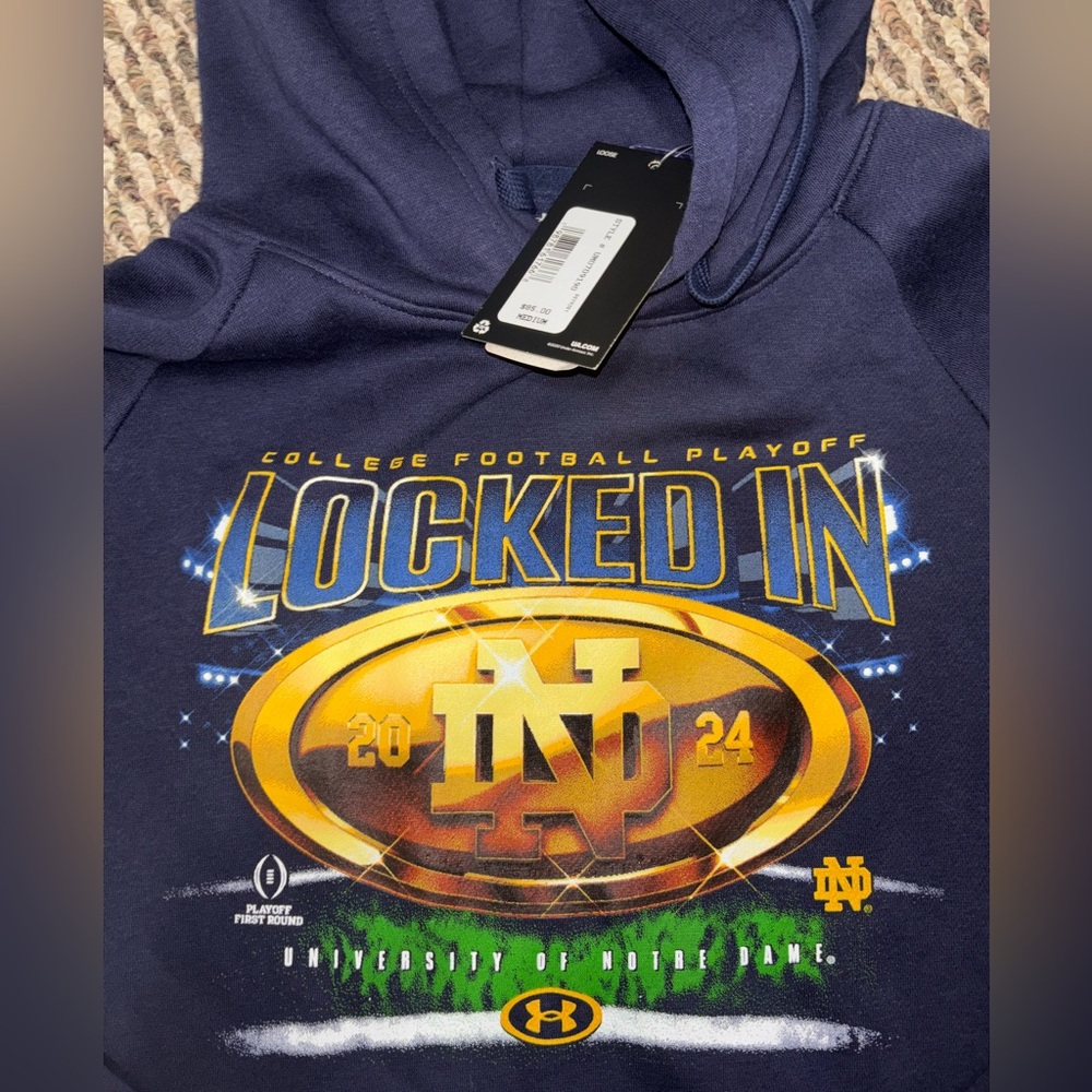 Under Armour Navy Notre Dame Playoff Football Hoodie